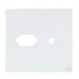 Placa p/ 1 Tomada + furo 4x4 - Novara Glass Branco